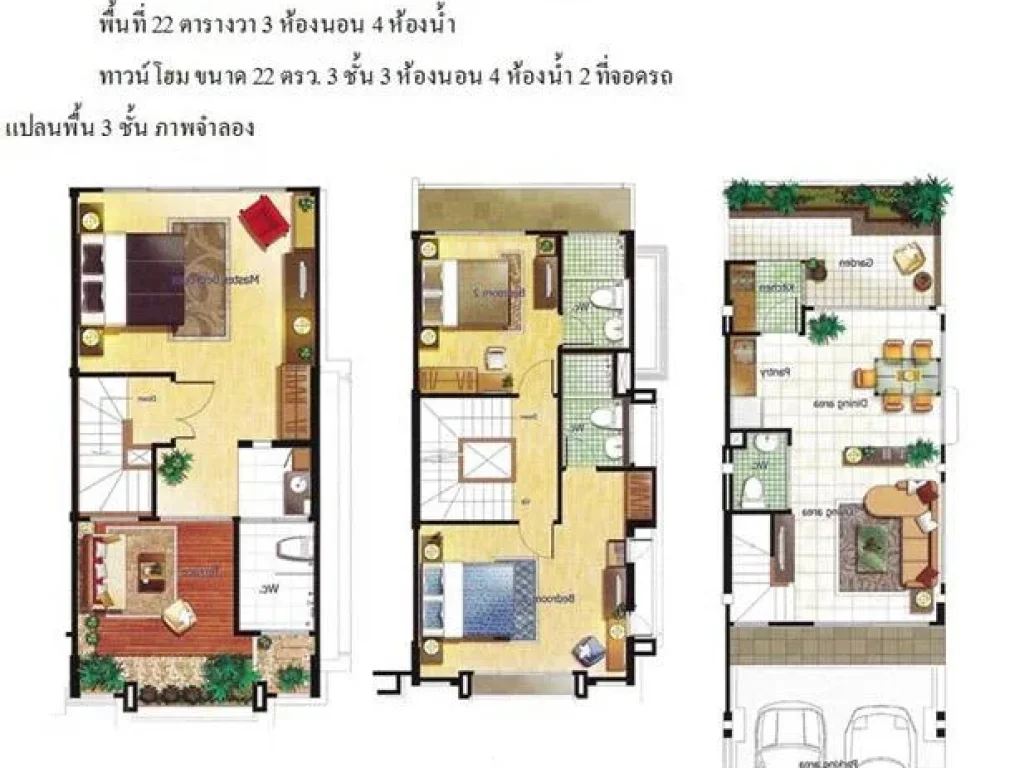 ให้เช่าทาวน์เฮ้าส์ 3 ชั้น หมู่บ้านthe terrace ดิวานนท์ซอย3 ติด BTS สถานี นนทบุรี ราคาถูก