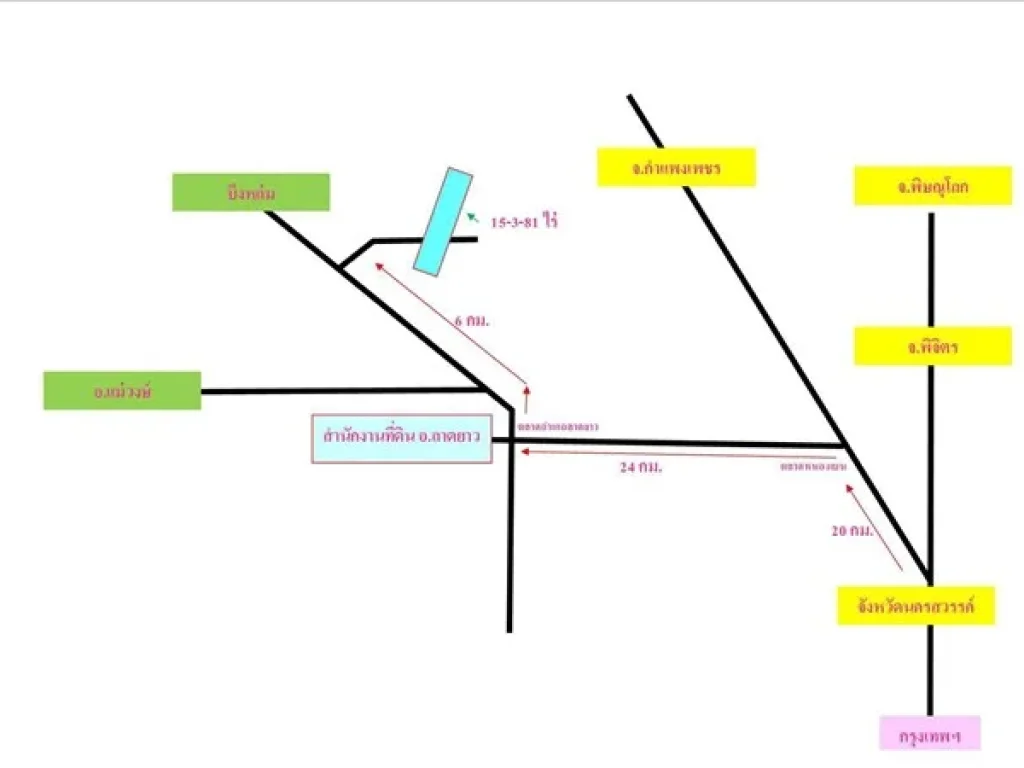 ขายที่ดิน 15-3-81 ไร่อลาดยาว จนครสวรรค์ 061-964-2492 แก้ว