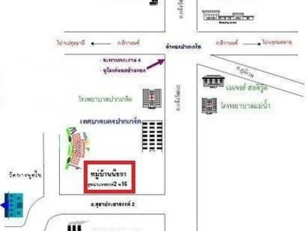 ขาย เช่า ทาวน์เฮ้าส์ 2 ชั้น แต่งครบพร้อมอยู่ หมู่บ้านนิชดา ปากเกร็ด ทำเลดี ใกล้ตลาด