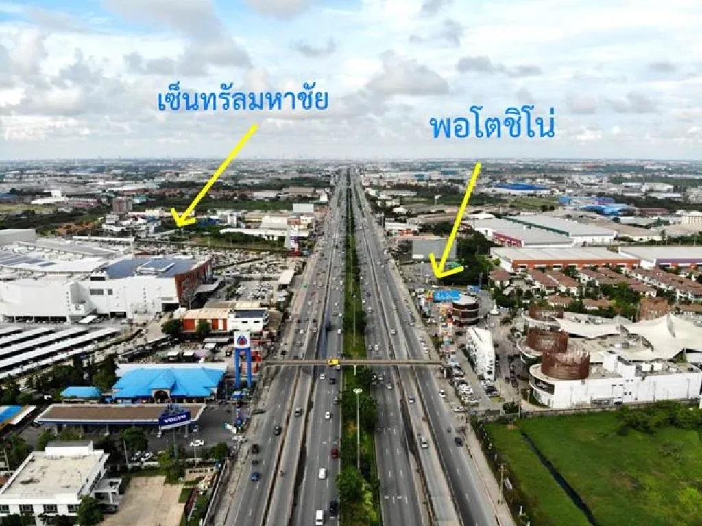 ขายที่ดินสร้างโรงงาน 11-1-539 ไร่ สี่เหลี่ยมสวยงาม ติดถนนสามด้าน พร้อมถมแล้ว ใกล้ถนนพระราม 2 เพียง 32 ล้านต่อไร่ ขายที่ดินสมุทรสาคร