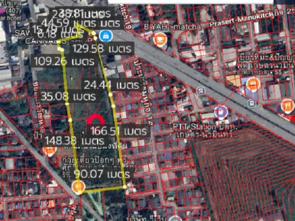 ขายที่ดิน ติดถนนเกษตร นวมินทร์ 16 ไร่ ทำเลดี เดินทางสะดวก