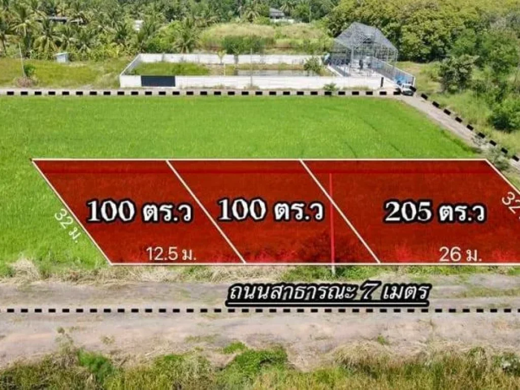 ที่ดินคลอง 9 หนองเสือ ปทุมธานี แบ่ง 100 ตารางวา 390000 บาท