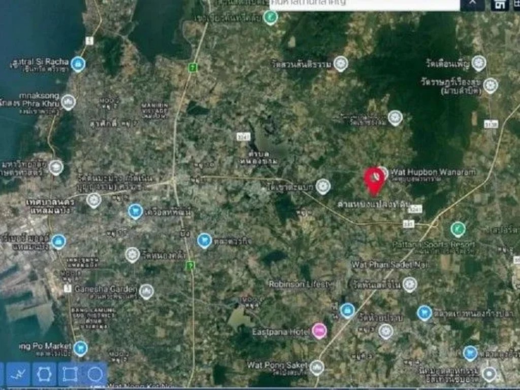 ขายที่ดินเปล่า 22 ไร่ ผังสีม่วงลาย พิกัด หุบบอน-ศรีราชา