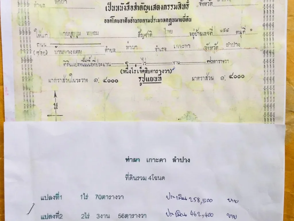 ขายที่ดินทำสวน 12 ไร่ 1 งาน ตำบลท่าผา อำเภอเกาะคา จังหวัดลำปาง เป็นที่ดินท้ายหมู่บ้านติดถนนลูกรัง ต่อน้ำต่อไฟฟ้าได้