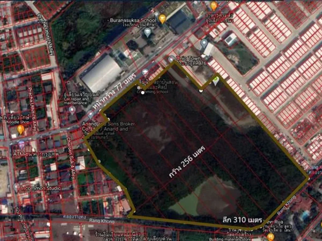 R046_055 ขายที่ดิน 37 ไร่ ติดถนน ตรงข้าม รร บูรณะศึกษา ติด ม ยูนิโอ ทาวน์ ประชาอุทิศ 76