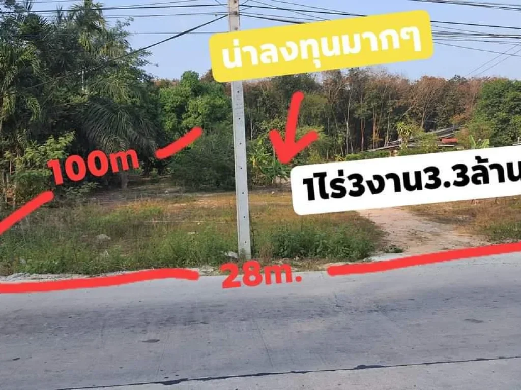 Ps262 ที่ดินน่าลงทุนติดถนนสวย ตัวแทนราคาจากเจ้าของ