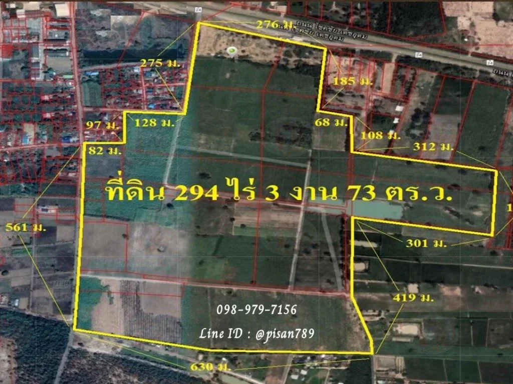 P216 ขายที่ดิน 294 ไร่ 3 งาน 73 ตรว อำเภอหนองกี่ บุรีรัมย์ ผังสีชมพู