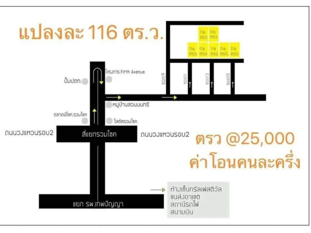 ขายที่ดินในโครงการสวนนนทรี รวมโชค ราคาถูก