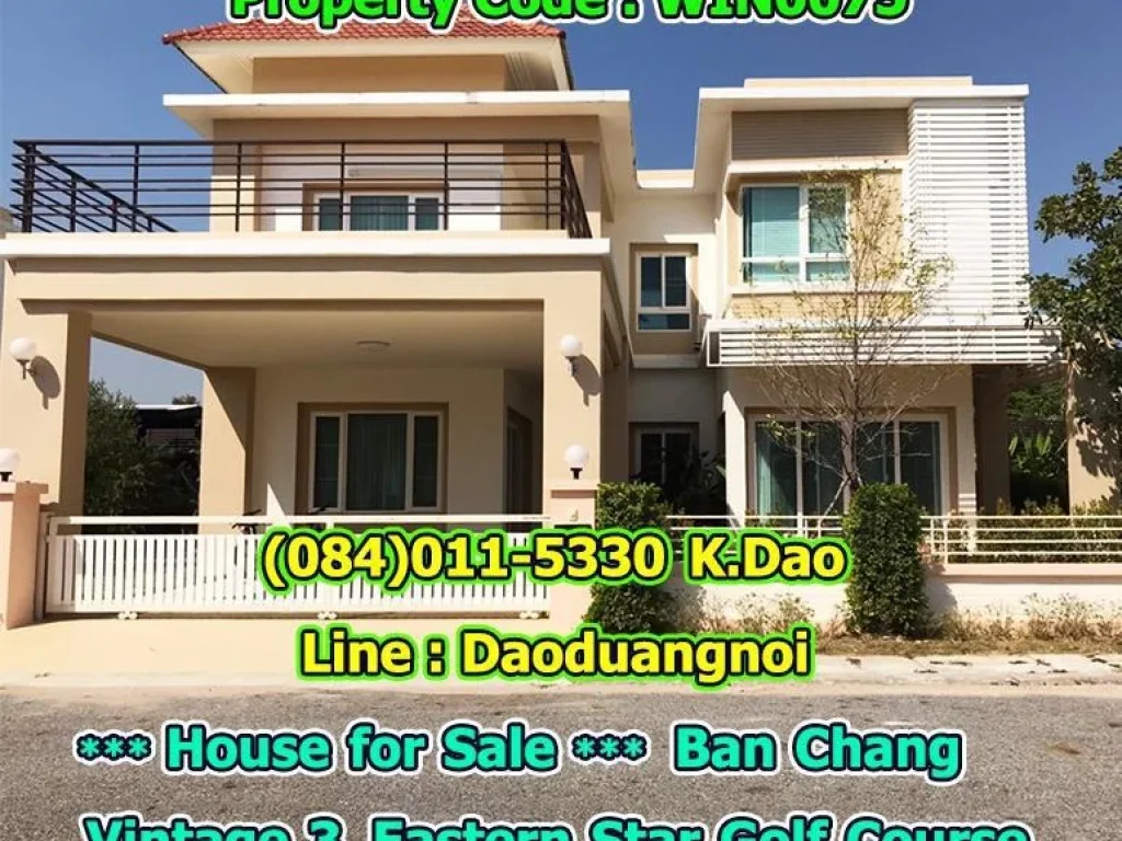 House for Sale Vintage 3 Eastern Star Golf Course Ban Chang 3 Bedrooms 4 Bathrooms Sales Price 95 MB