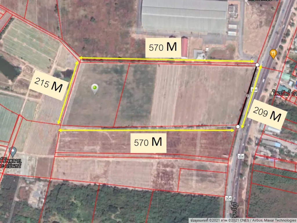 ขายที่ดินสีม่วง 71-2-94 ไร่ ติดถนน 304 ใกล้นิคมโรจนะ ปราจีนบุรี ทำเลเด่น ราคาถูก