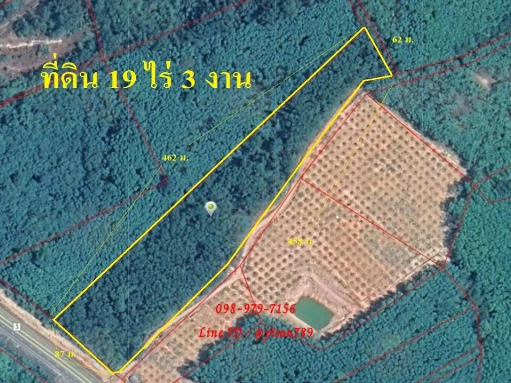 P200 ขายที่ดินจังหวัดตราด ติด 4 เลนเส้นแหลมกลัด 19 ไร่ 3 งาน ผังสีเขียว