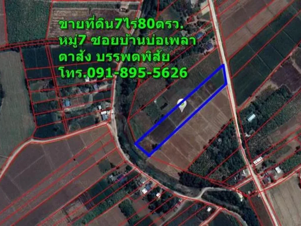 PS1-00263 ขายที่ดิน 7ไร่80ตรว บ้านบ่อเพลา ตาสัง บรรพตพิสัยติดต่อ คุณปุ้ม091-895-5626