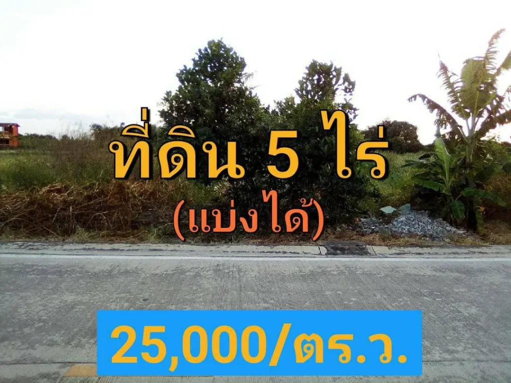 ขายที่ดิน 5 ไร่ ติดถนนคอนกรีต หลังติดคลองบางนา ถนน วัดศรีวารีน้อย2001 บางเสาธง สมุทรปราการ