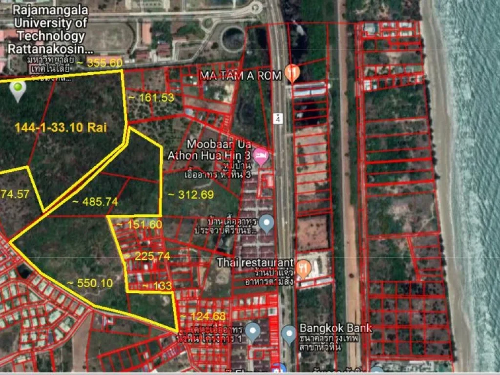 ขายที่ดินเปล่า 144-1-3310 ไร่ ถนนเพชรเกษม ซอยหัวหิน126 จประจวบคีรีขันธ์