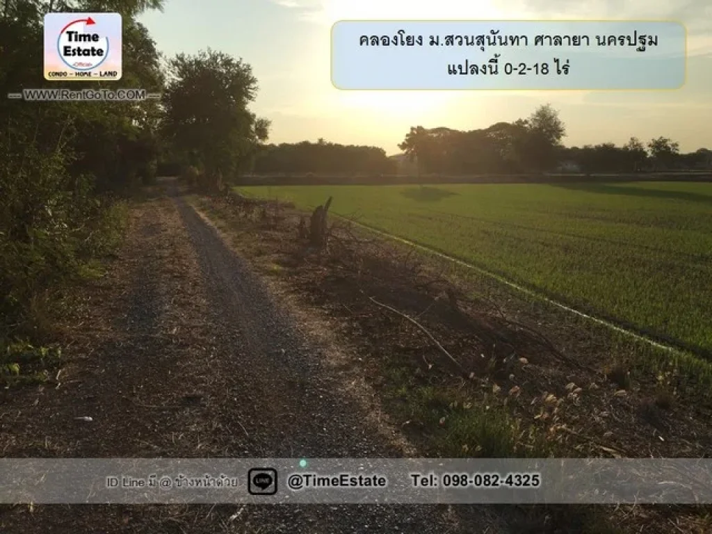 ขายที่ดิน ติด มหาวิทยาลัยราชภัฏสวนสุนันทา นครปฐม 0-2-18 ไร่ เหมาะทำ หอพัก