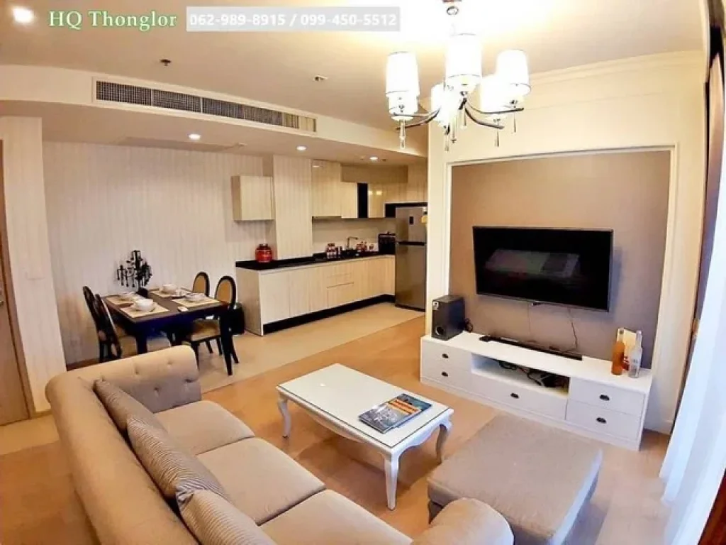 ให้เช่า HQ Thonglor ห้องหรู สวยมาก พื้นที่ 80 ตรม พร้อมเข้าอยู่ 2ห้องนอน 2ห้องน้ำ