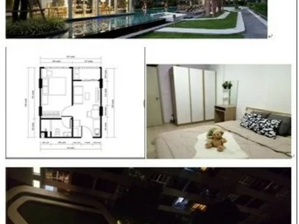 ให้เช่าคอนโดห้องแต่งสวย วิวสระว่ายน้ำ ชั้น 8 - Elio Condo Sukhumvit 64