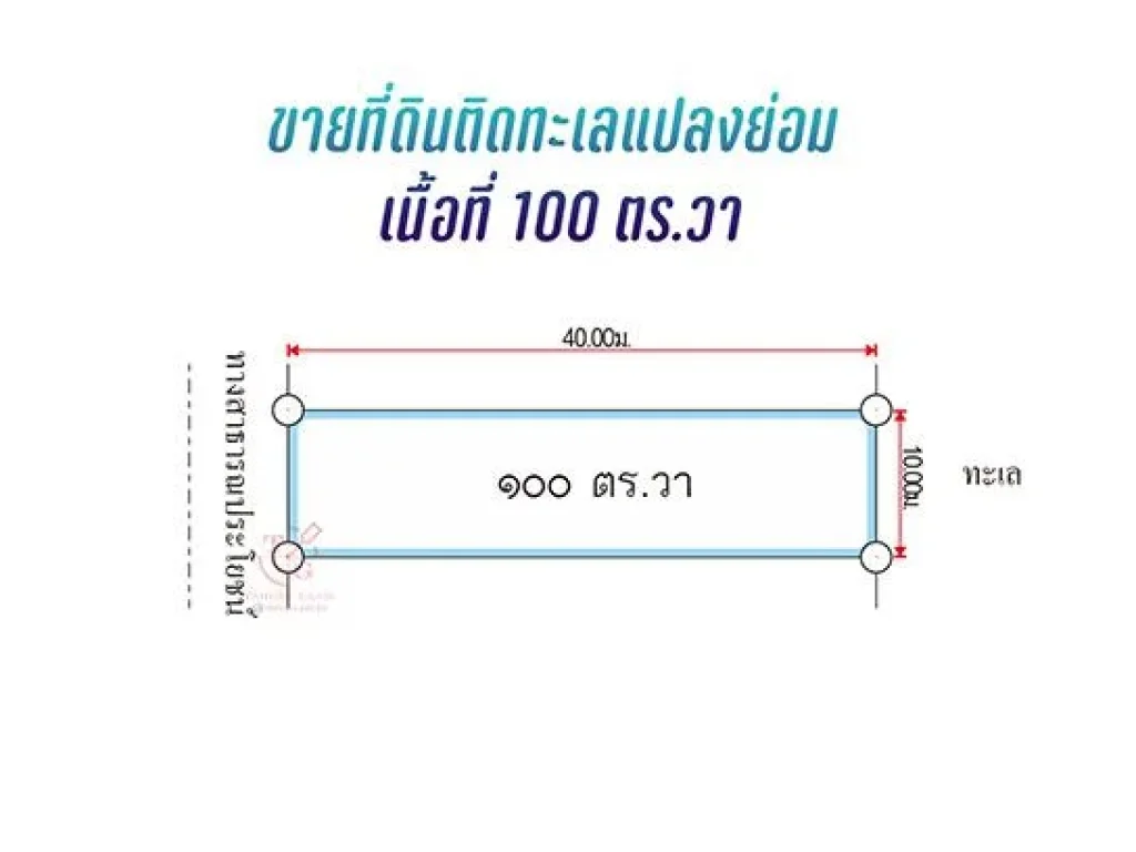 ขายที่ดินติดทะเล 100 ตรวา