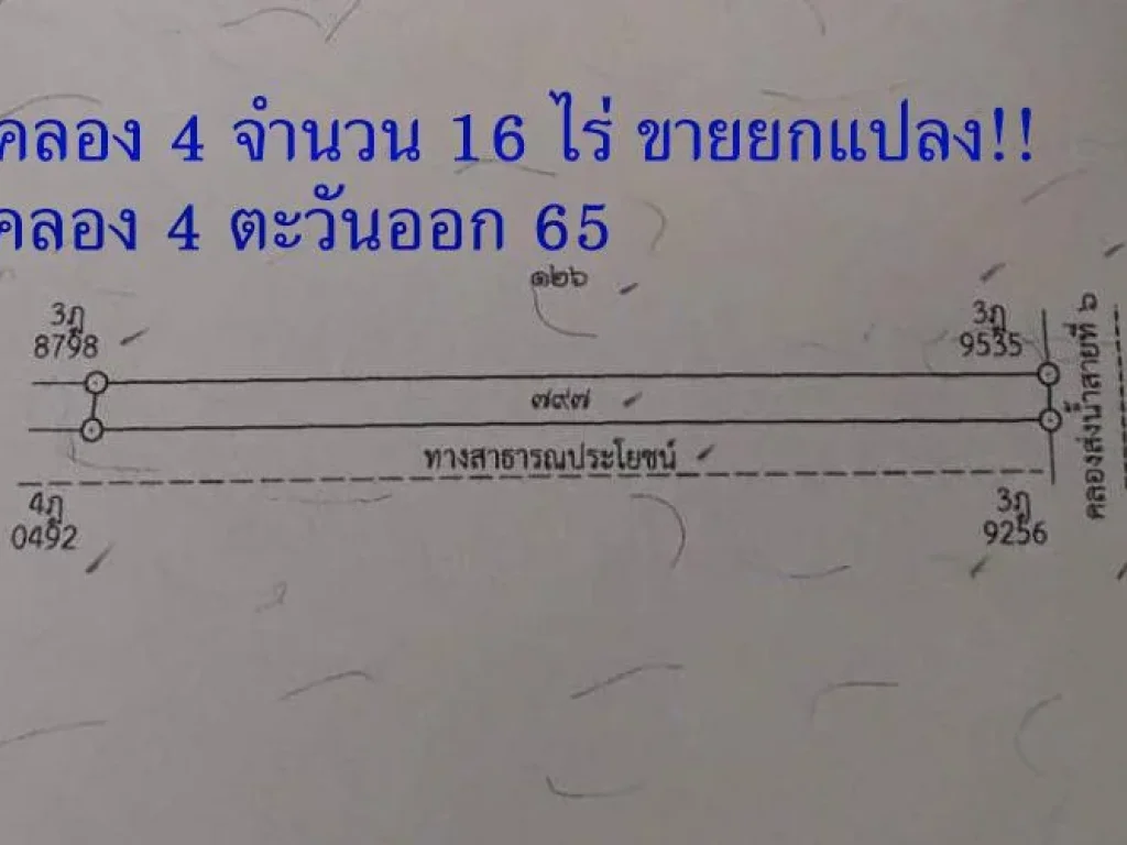 ที่ดินคลองสี่ 16 ไร่ ไร่ละ 1 ล้าน ที่ดินคลอง4 ราคาต่ำกว่าประเมินกรมที่ดิน ซคลอง4 ตะวันออก 65 คลองหลวง