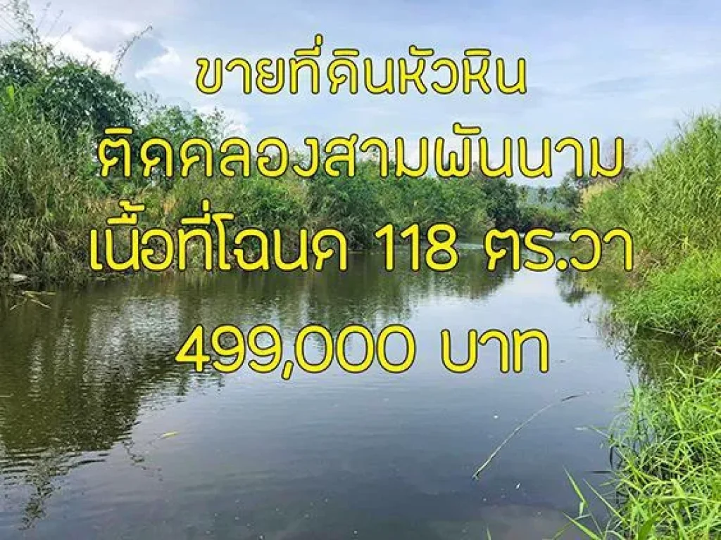 ขายที่ดินติดคลอง 118 ตรวา