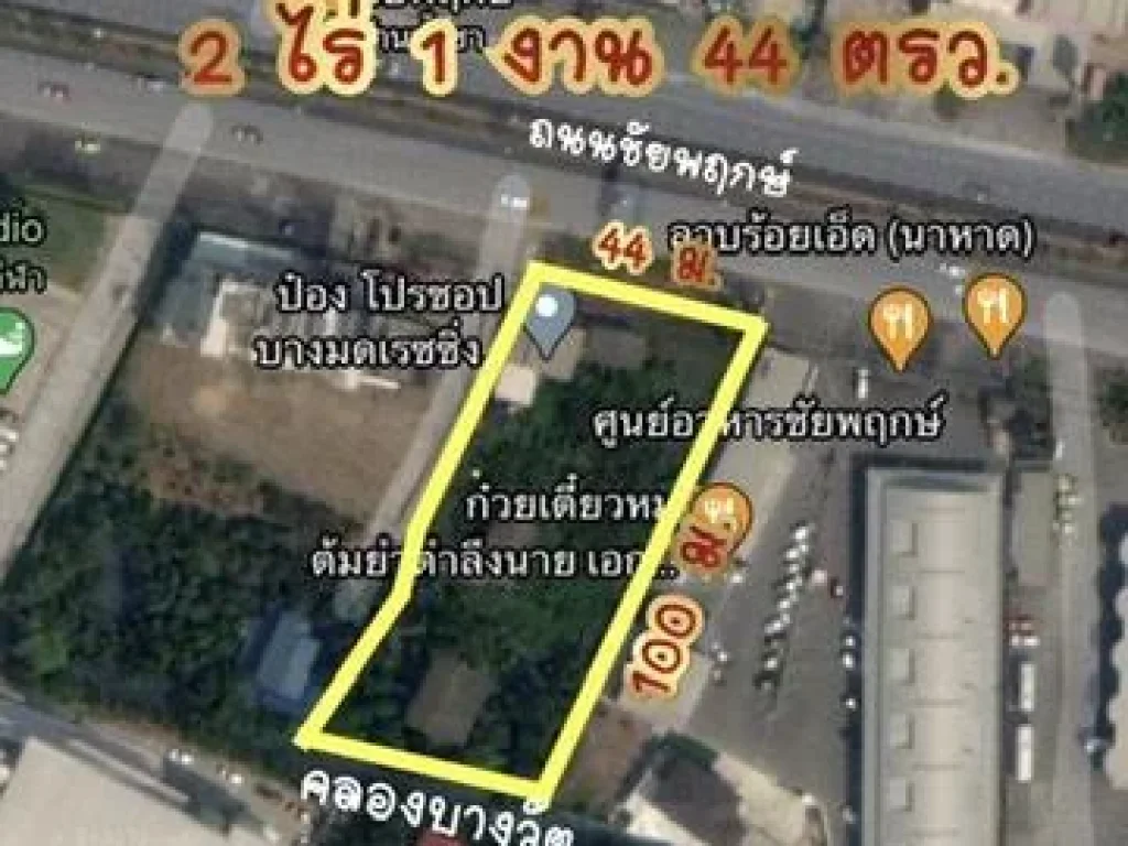 ที่ดินเปล่าติดถนนชัยพฤกษ์ 2ไร่ 1งาน 44ตรว