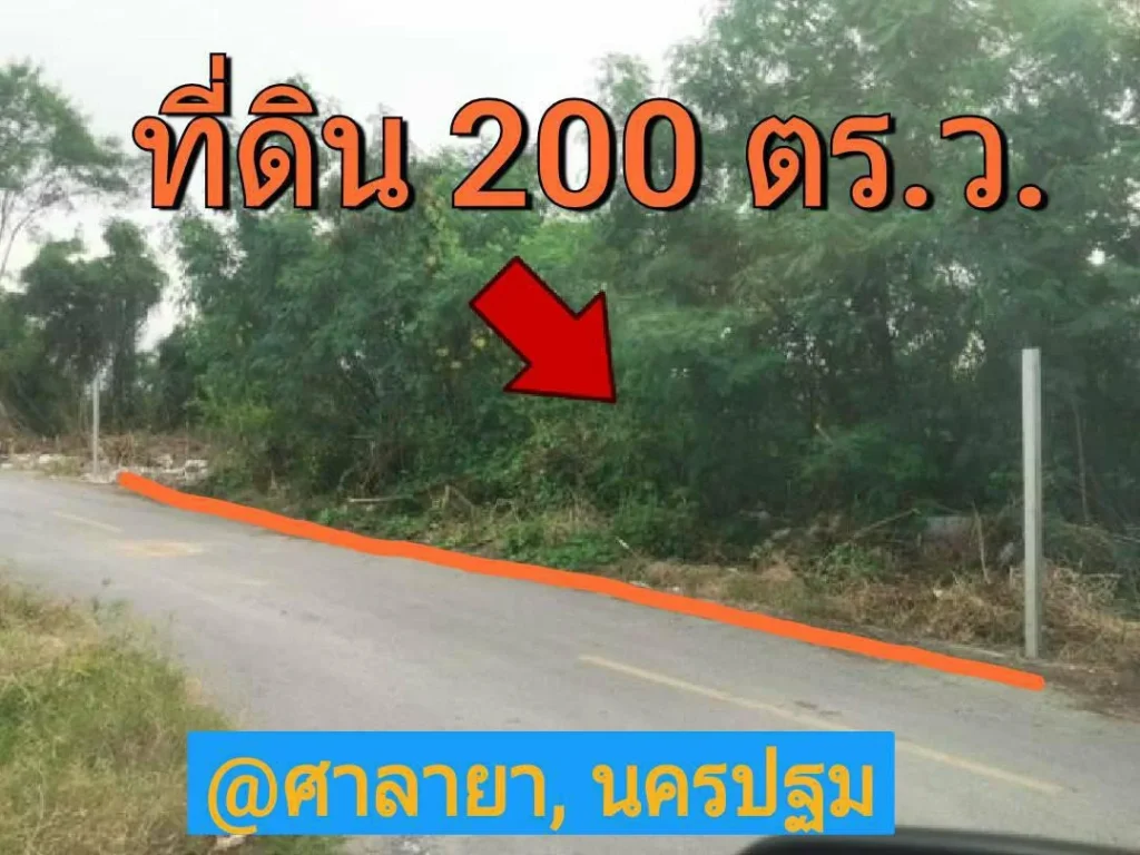 ขายที่ดินราคาถูกศาลายา 200 ตารางวา ติดถนนลาดยาง ซอย ดาวทอง 2 ถนน ดาวทอง อพุทธมณฑล จนครปฐม