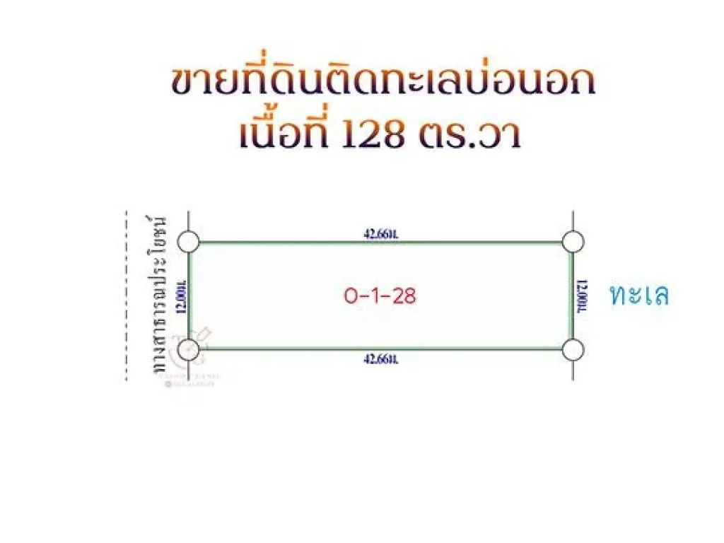 ขายที่ดินติดทะเล ติดร้านทรายแก้วซีฟู๊ด 128 ตรวา