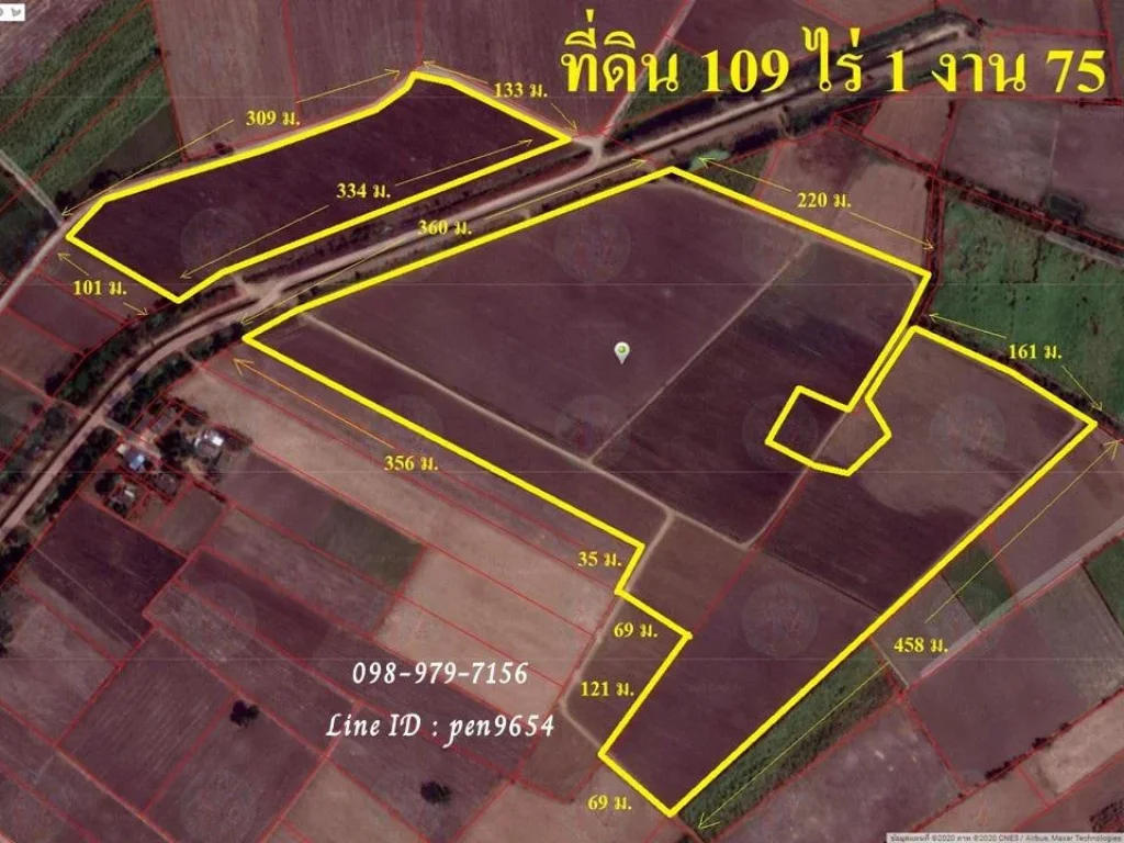 PH942 ขายที่ดินพื้นที่สีม่วง 109 ไร่ 1 งาน 75 ตารางวา อำเภอท่ามะกา ติดคลองชลประทาน