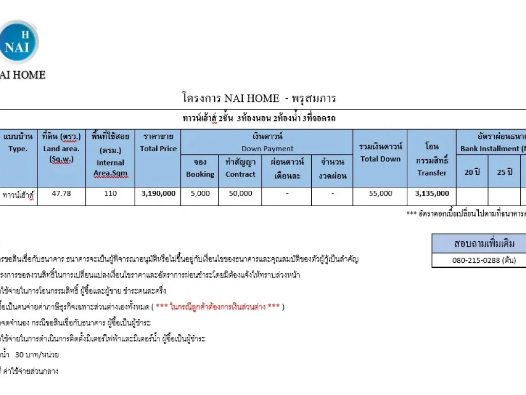 NAI HOME - ขายบ้านใหม่พร้อมเข้าอยู่ ทาวน์เฮ้าส์ แปลงมุม ที่ดินแปลงบ้านใหญ่มาก ใกล้สนามบินนานาชาติ ถลาง ภูเก็ต