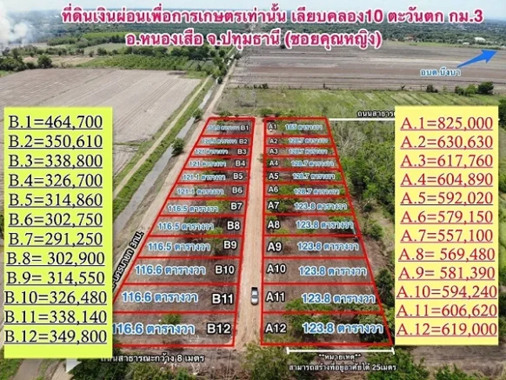 พร้อมแล้วที่ดินผ่อนได้แนวสวนเกษตรเฟส_3 คลอง10 หนองเสือ T062-1574449