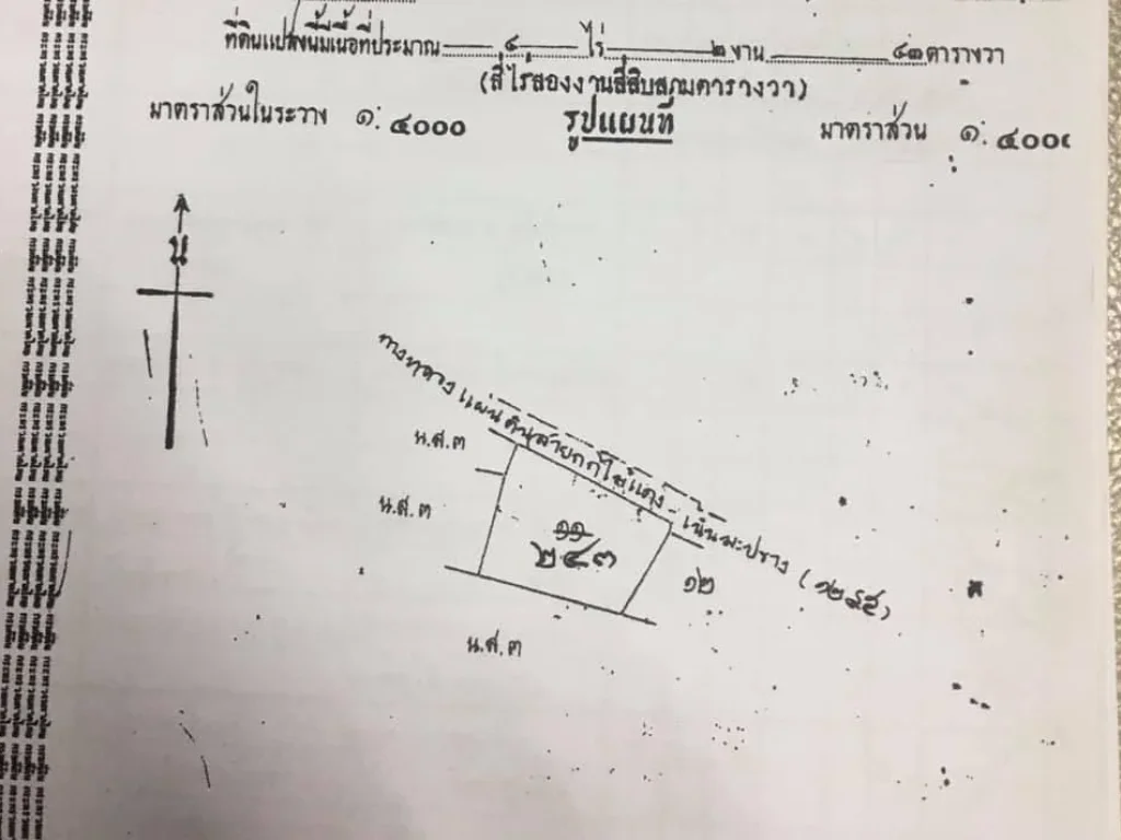 ขายที่ดิน 4 ไร่ 2 งาน 43 ตารางวา ติดถนนทางหลวงแผ่นดินสายกกไม้แดง-เนินมะปราง1295