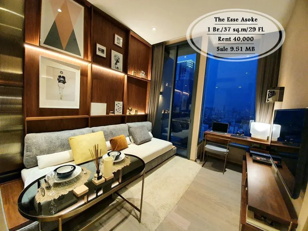 เช่าampขาย - The Esse Asoke 37 ตรม1 นอนชั้น 29 ใกล้ BTS อโศก เช่า 40000ขาย 951 ล