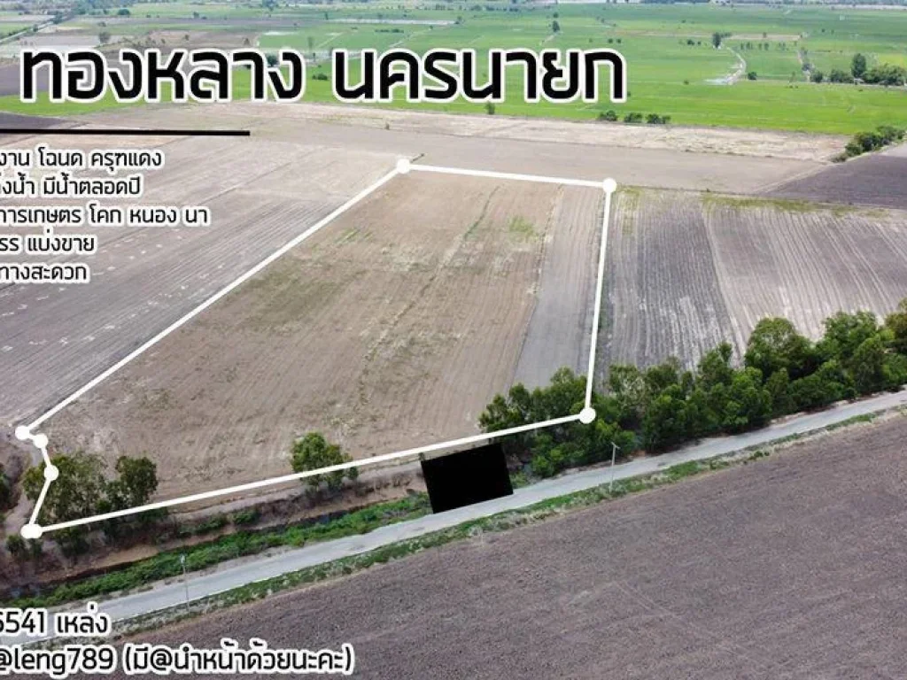 ที่ดินราคาถูก ไร่ละ 310000 สำหรับทำโคกหนองนา ตทองหลาง อบ้านนา จนครนายก จำนวน 20-2-0 ไร่