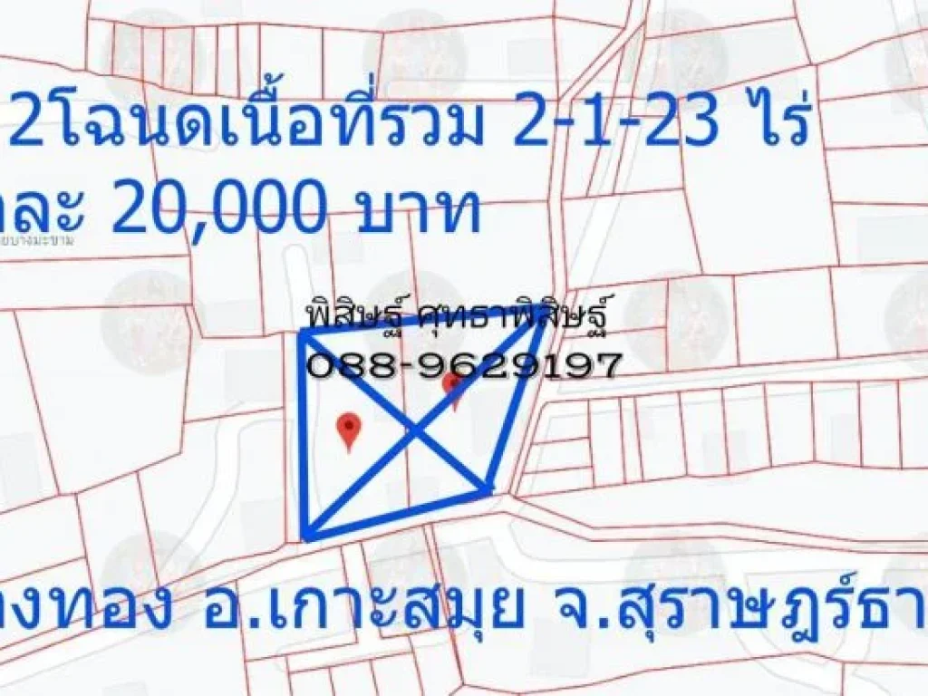 ขายที่ดินเกาะสมุย ตอ่างทอง อเกาะสมุย จสุราษฎร์ธานี