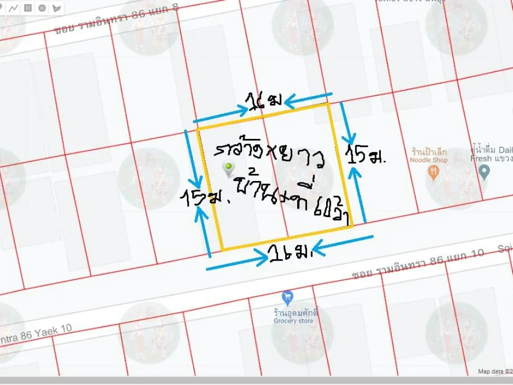 ขาย ที่ดิน 60 ตารางวา ถนนรามอินทรา 86 แขวงมินบุรี เขตมินบุรี จังหวัดกรุงเทพ 49510