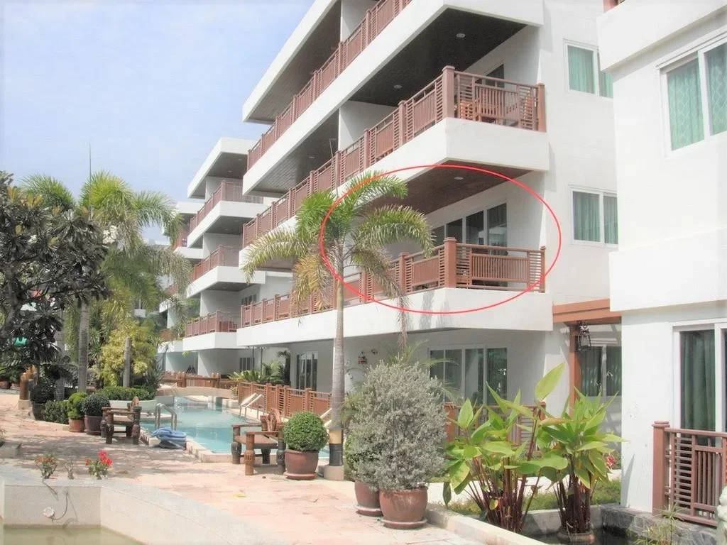 ขาย คอนโด The Beach Palace ชะอำ Beachfront Condo Chaam อยู่ชั้น 2 ขนาด 72 ตรม 1 ห้องนอน 1 ห้องน้ำ วิวติดทะเล