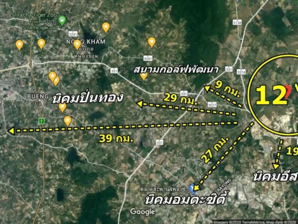 ที่ดินระยอง เขาคันทรง 12 ไร่ ใกล้นิคมอีสเทิร์นซีบอร์ด ห่างท่าเรือแหลมฉบัง 40 กม