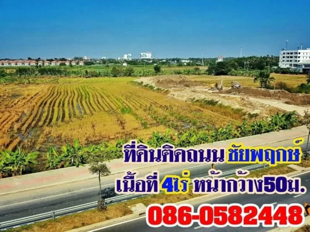 ขทยที่ดินติดถนนชัยพฤกษ์ ตำบลบางพลับ เนื้อที่ 4ไร่ 1งาน