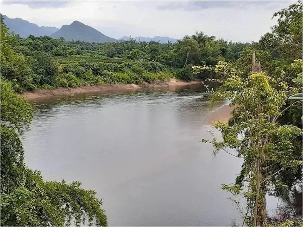 ขานที่ดินติดแม่น้ำ กว้าง 500 เมตร บรรยากาศดีมาก