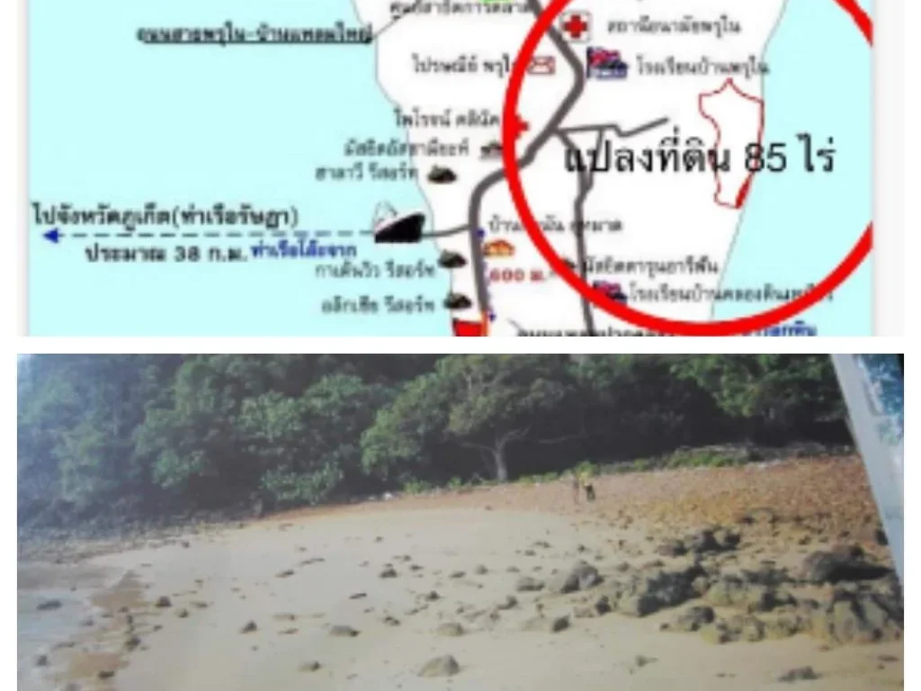 ขายที่ติดชายหาดทะเลอ่าวลูกหิน พื้นที่85 ไร่