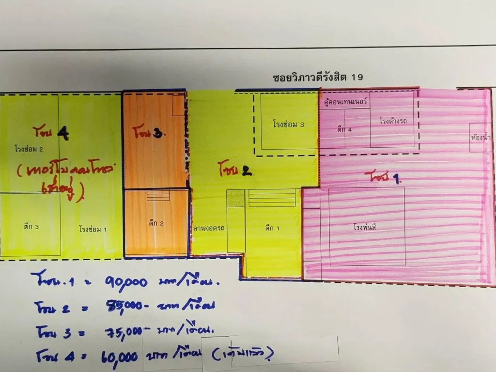 ให้เช่าสำนักงานและที่ดิน