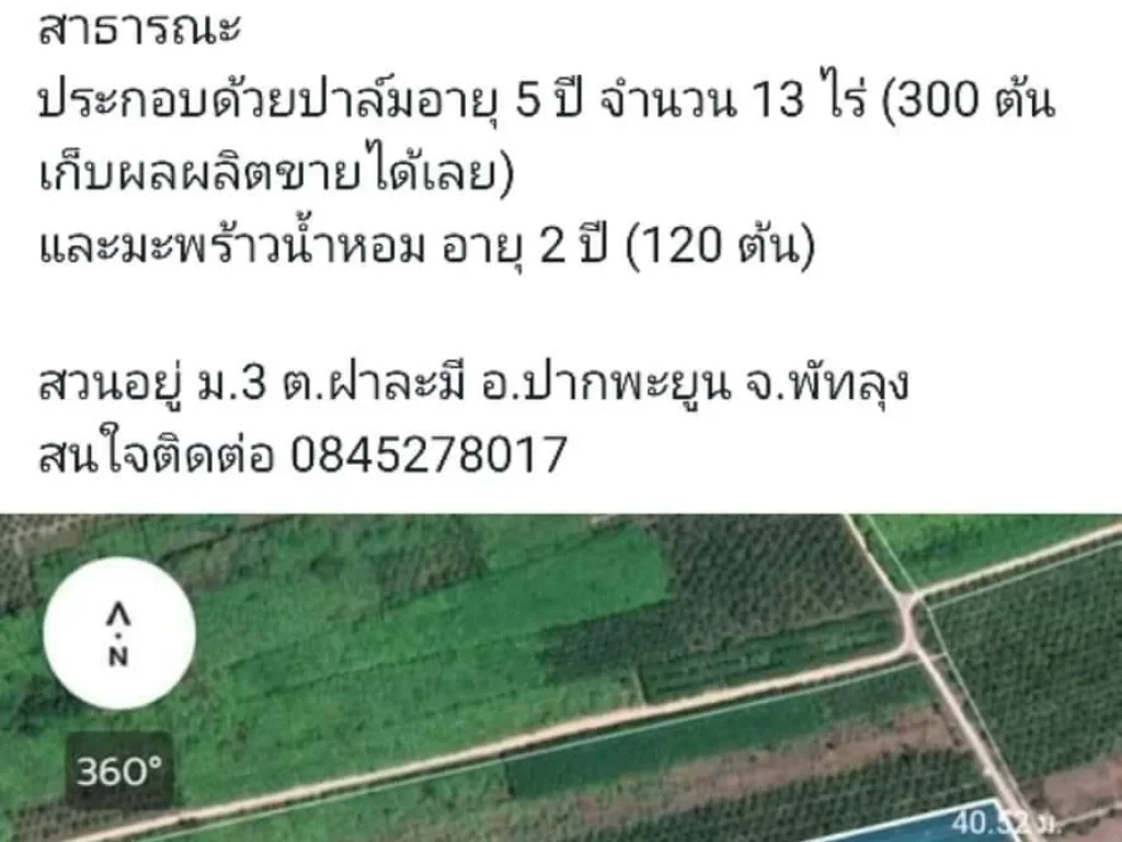 ขายที่ดินสวนปาล์ม 15-3-78 ไร่