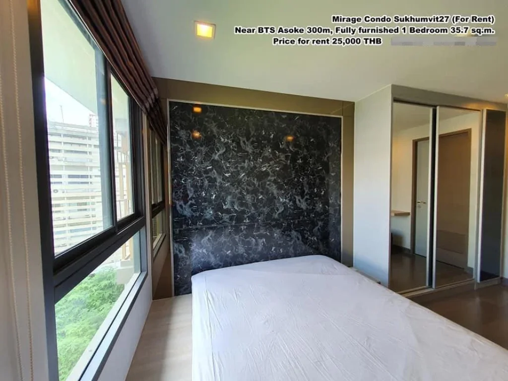 เช่า- Mirage Sukhumvit 271 นอน357 ตรมชั้น 6 ใกล้ BTS อโศก เช่า 25000