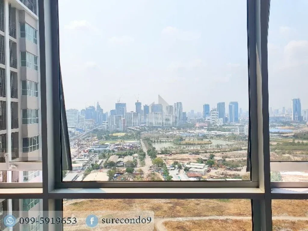 For RENT ให้เช่า 1 ห้องนอน วิวสระว่ายน้ำ ใกล้ MRT พระราม 9 Supalai Veranda Rama 9