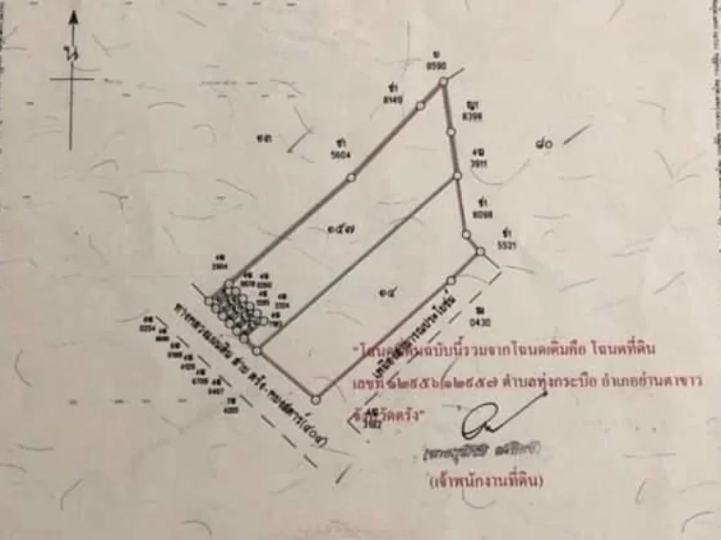 ขายที่ดินด่วน 10 ไร่ 2 งาน 38 ตารางวา ราคาเหมายกแปลง ติดถนนใหญ่จังหวัดตรัง