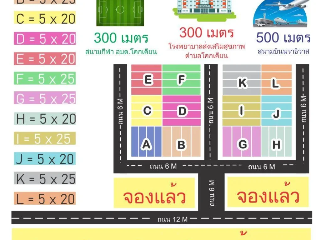 ที่ดินจังหวัดนราธิวาส ใกล้สนามบิน ทำเลติดถนน