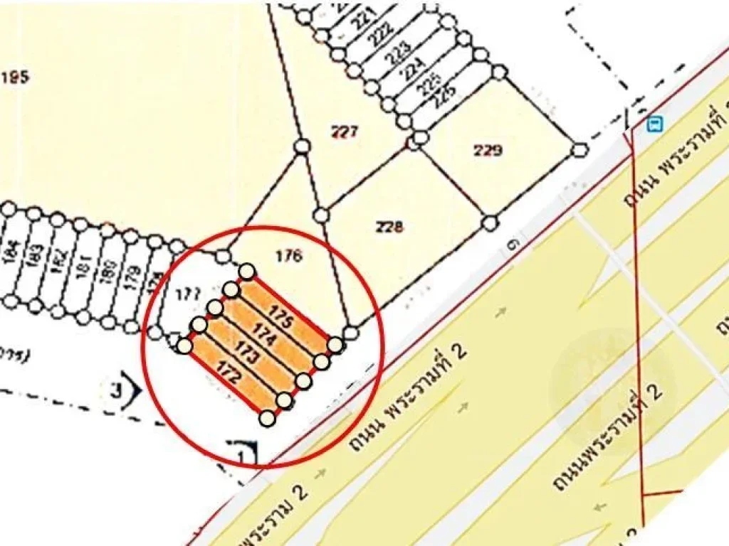 ขายที่ดิน 76 ตารางวา ติดถนน พระราม 2 จำนวน 4 แปลง