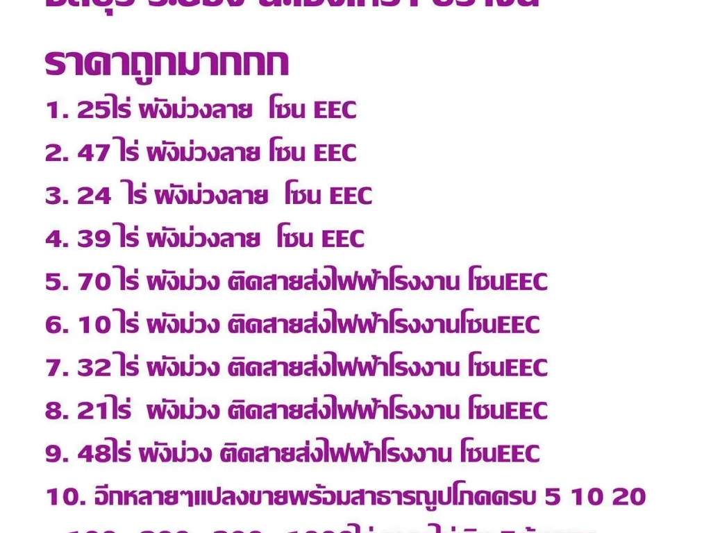 ขายที่ดินผังม่วงบางพลี ม่วงลาย โรงงานมือ2 รับจัดหาที่ดินขายที่ดินผังม่วงบางพลี บางเสงธง บางบ่อ ลาดกระบัง ชลบุรีระยองใกล้สนามบินสุวรรณภูมิ