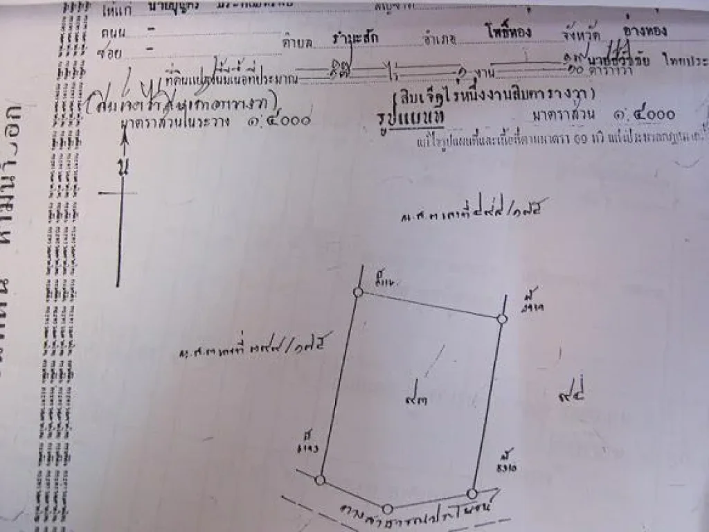 ขายที่ดิน อรํามะสัก โพธิ์ทอง จอ่างทอง 17 ไร่