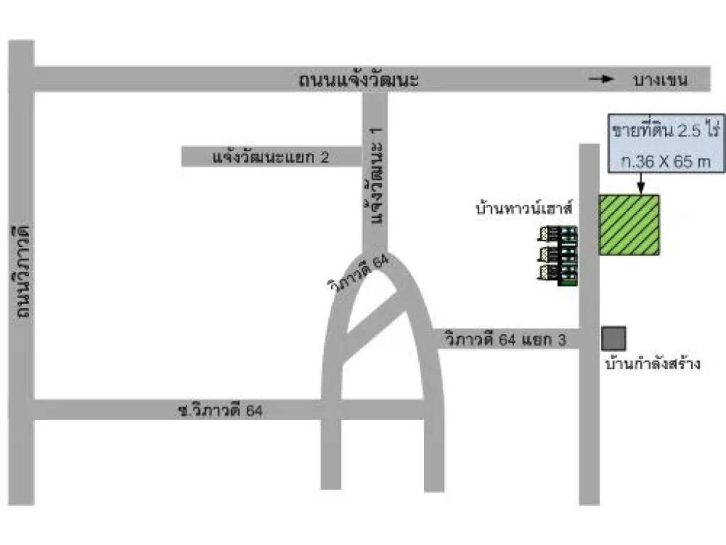 ขายที่ดิน 2-2-19 ไร่ หน้ากว้าง 36 x 65 เมตร